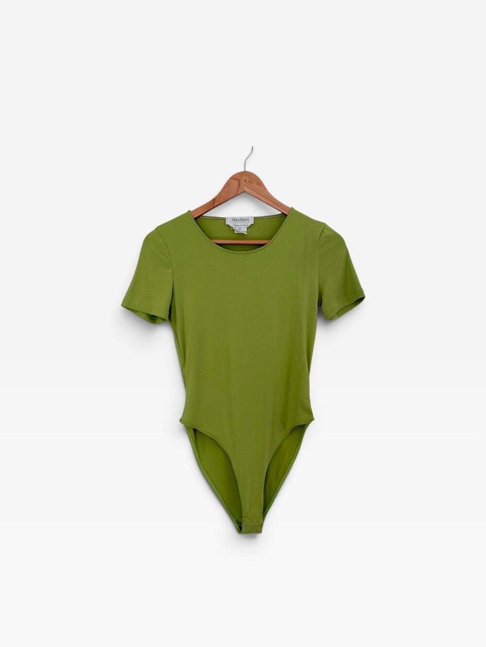 Max Mara Bodysuit Short Sleeve Green Medium Stretch